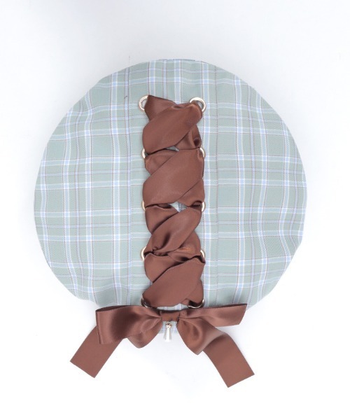 axes femme（アクシーズファム）の「編上リボンチェックベレー（ハット・レディース・ミント/グレー/ピンク・FREE）」の19枚目の写真