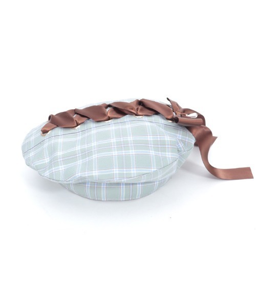 axes femme（アクシーズファム）の「編上リボンチェックベレー（ハット・レディース・ミント/グレー/ピンク・FREE）」の20枚目の写真