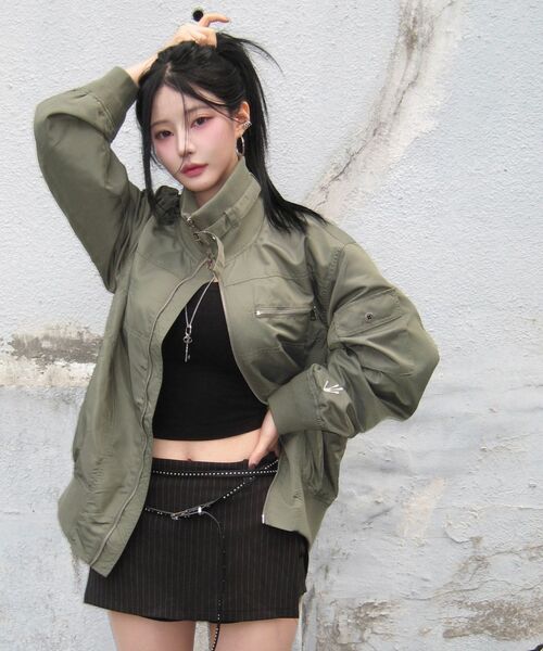 HOODHOOD(フッドフッド)の「ハイネックボンバージャケットカーキ(ブルゾン・レディース・その他・1/2)」の10枚目の写真