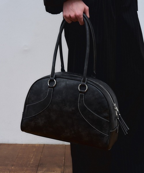 ajouter flow（アジューテフロー）の「【ajouter flow】synthetic leather boston bag（ボストンバッグ・メンズ・ブラック・FREE）」の2枚目の写真