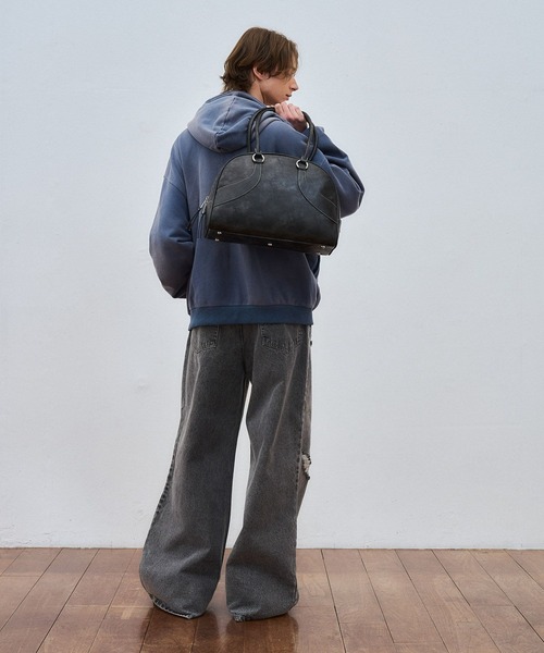 ajouter flow（アジューテフロー）の「【ajouter flow】synthetic leather boston bag（ボストンバッグ・メンズ・ブラック・FREE）」の9枚目の写真