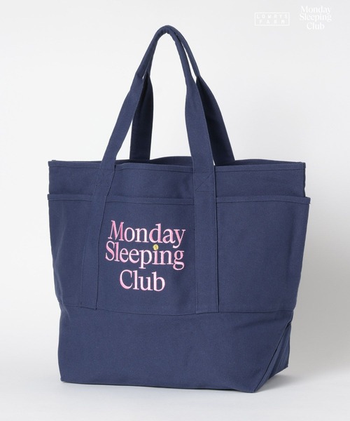 LOWRYS FARM(ローリーズファーム)の「Monday Sleeping Club トートバック 661516(トートバッグ・レディース・ホワイト/ネイビー・FREE)」の2枚目の写真