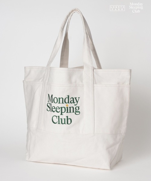 LOWRYS FARM(ローリーズファーム)の「Monday Sleeping Club トートバック 661516(トートバッグ・レディース・ホワイト/ネイビー・FREE)」の1枚目の写真