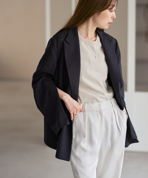 Noble（ノーブル）の「《追加・新色》ドンゴロスダブルジャケット（テーラードジャケット・レディース・ベージュ/チャコールグレー・38/36/34）」の3枚目の写真