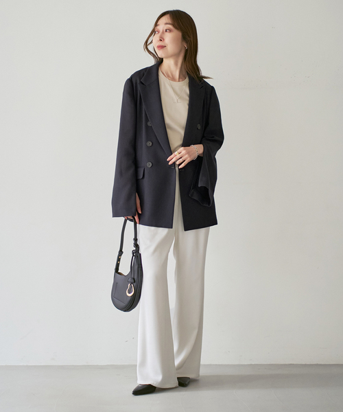 Noble（ノーブル）の「《追加・新色》ドンゴロスダブルジャケット（テーラードジャケット・レディース・ベージュ/チャコールグレー・38/36/34）」の5枚目の写真