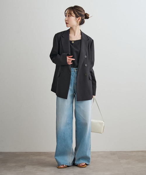 Noble（ノーブル）の「《追加・新色》ドンゴロスダブルジャケット（テーラードジャケット・レディース・ベージュ/チャコールグレー・38/36/34）」の12枚目の写真