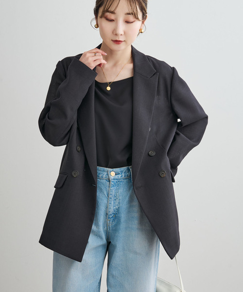 Noble（ノーブル）の「《追加・新色》ドンゴロスダブルジャケット（テーラードジャケット・レディース・ベージュ/チャコールグレー・38/36/34）」の14枚目の写真