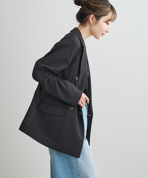 Noble（ノーブル）の「《追加・新色》ドンゴロスダブルジャケット（テーラードジャケット・レディース・ベージュ/チャコールグレー・38/36/34）」の15枚目の写真