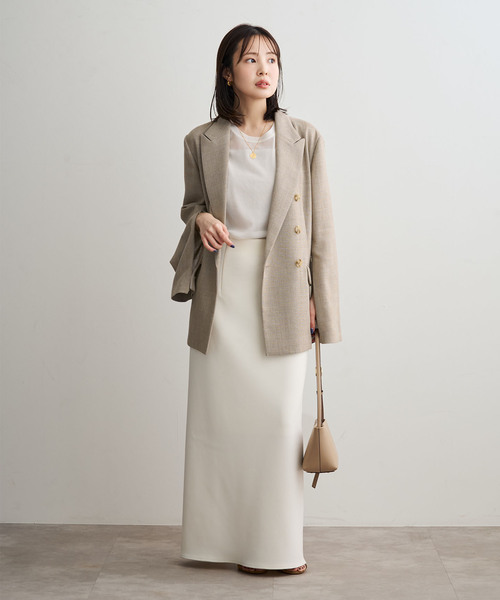 Noble（ノーブル）の「《追加・新色》ドンゴロスダブルジャケット（テーラードジャケット・レディース・ベージュ/チャコールグレー・38/36/34）」の18枚目の写真