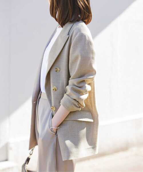 Noble（ノーブル）の「《追加・新色》ドンゴロスダブルジャケット（テーラードジャケット・レディース・ベージュ/チャコールグレー・38/36/34）」の20枚目の写真