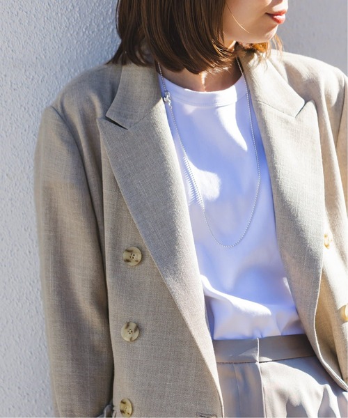 Noble（ノーブル）の「《追加・新色》ドンゴロスダブルジャケット（テーラードジャケット・レディース・ベージュ/チャコールグレー・38/36/34）」の21枚目の写真