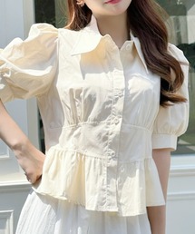 Ada.（エイダ）の「ビッグカラー パフスリーブ 裾フリル半袖ブラウス（シャツ/ブラウス）」