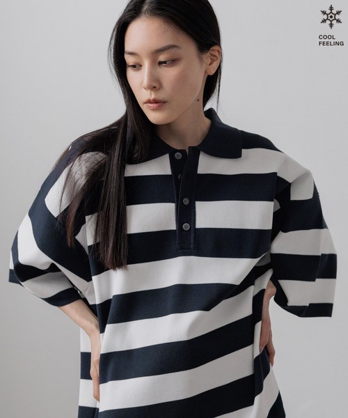 LOWRYS FARM(ローリーズファーム)の「【LFM(U)】14GハーフミラノポロSS 676295/接触冷感(Tシャツ/カットソー・メンズ・その他/グレー/ブラウン/ネイビー・LARGE/MEDIUM)」の4枚目の写真