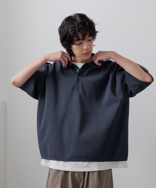 LOWRYS FARM(ローリーズファーム)の「【LFM(U)】14GハーフミラノポロSS 676295/接触冷感(Tシャツ/カットソー・メンズ・その他/グレー/ブラウン/ネイビー・LARGE/MEDIUM)」の20枚目の写真