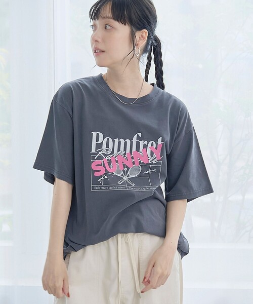 coen(コーエン)の「SUNNYロゴアソートプリントTシャツ(Tシャツ/カットソー・レディース・オフホワイト/ダークグレー/ケリーグリーン・M/L)」の2枚目の写真