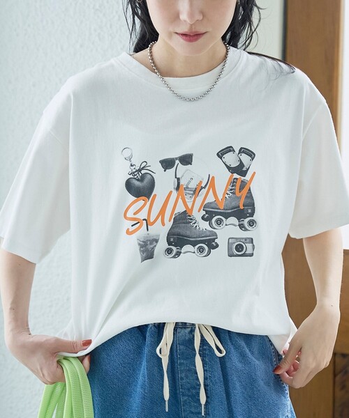 coen(コーエン)の「SUNNYロゴアソートプリントTシャツ(Tシャツ/カットソー・レディース・オフホワイト/ダークグレー/ケリーグリーン・M/L)」の22枚目の写真
