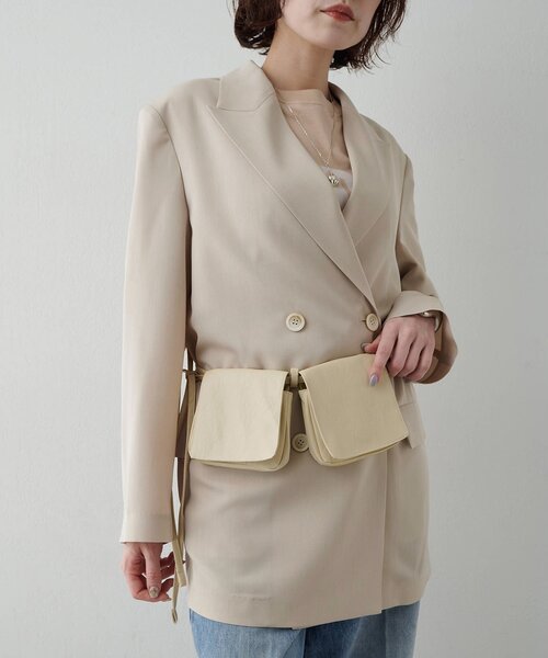 Whim Gazette（ウィムガゼット）の「【THE BAAT】MINI BAG（ボディバッグ/ウエストポーチ・レディース・ブラウン/ブラック/アイボリー・FREE）」の4枚目の写真