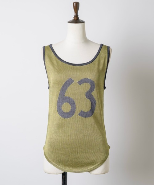 musubore(ムスボレ)の「numbering glossy knit bibs / ナンバリングニットビブス(Tシャツ/カットソー・レディース・カーキ/ブルー/イエロー・FREE)」の19枚目の写真