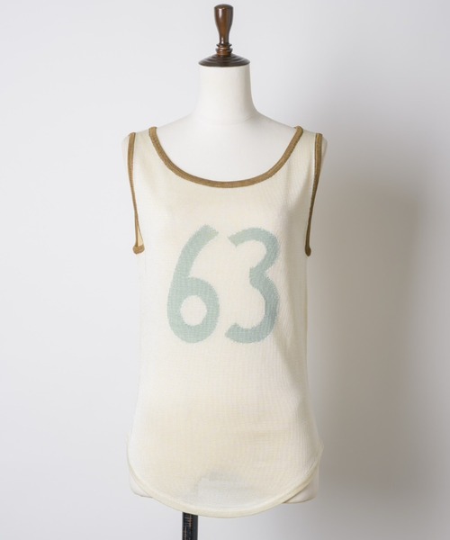 musubore(ムスボレ)の「numbering glossy knit bibs / ナンバリングニットビブス(Tシャツ/カットソー・レディース・カーキ/ブルー/イエロー・FREE)」の14枚目の写真