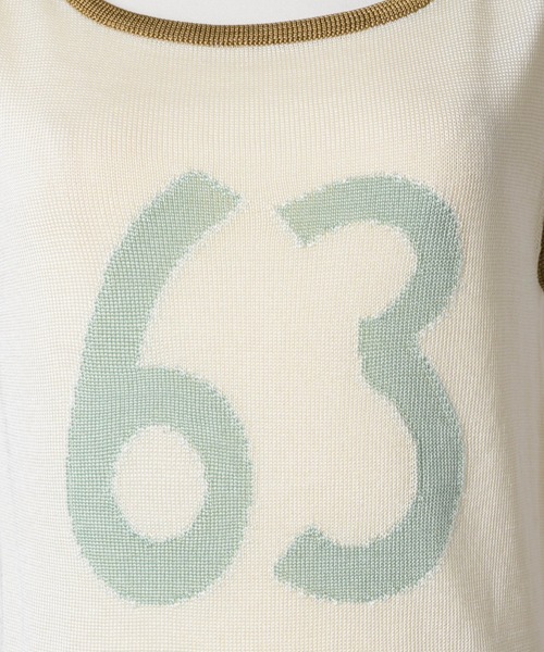 musubore(ムスボレ)の「numbering glossy knit bibs / ナンバリングニットビブス(Tシャツ/カットソー・レディース・カーキ/ブルー/イエロー・FREE)」の15枚目の写真