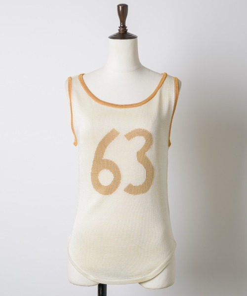 musubore(ムスボレ)の「numbering glossy knit bibs / ナンバリングニットビブス(Tシャツ/カットソー・レディース・カーキ/ブルー/イエロー・FREE)」の20枚目の写真