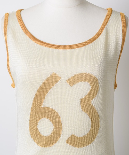 musubore(ムスボレ)の「numbering glossy knit bibs / ナンバリングニットビブス(Tシャツ/カットソー・レディース・カーキ/ブルー/イエロー・FREE)」の21枚目の写真