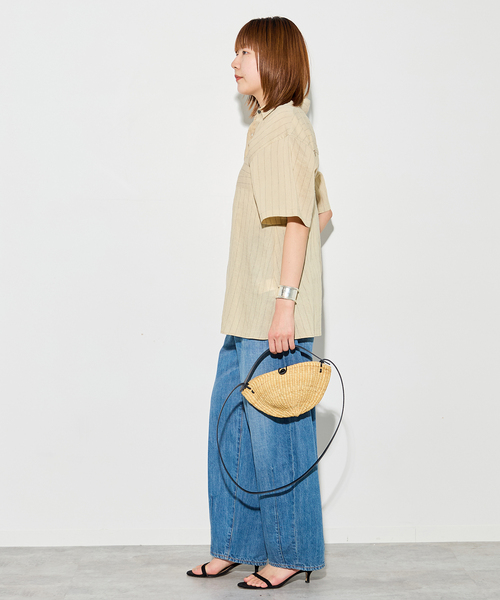 journal standard L'essage(ジャーナルスタンダードレサージュ)の「シアーストライプ/無地 シャツ&キャミブラウス(シャツ/ブラウス・レディース・ブラウン/ベージュ・FREE)」の9枚目の写真