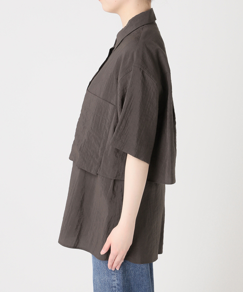 journal standard L'essage(ジャーナルスタンダードレサージュ)の「シアーストライプ/無地 シャツ&キャミブラウス(シャツ/ブラウス・レディース・ブラウン/ベージュ・FREE)」の15枚目の写真