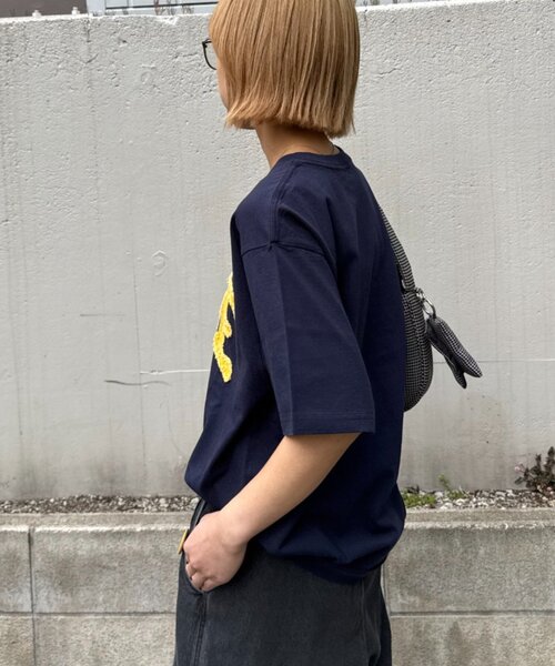 CIAOPANIC TYPY（チャオパニックティピー）の「【WEB限定】【UNISEX】BASEアップリケTEE（Tシャツ/カットソー・レディース・ブラック/グレー/ブラウン/ネイビー・LARGE/MEDIUM）」の13枚目の写真