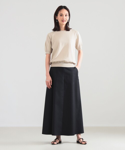 Demi-Luxe BEAMS（デミルクス ビームス）の「ナチュラル オックス フレア スカート（スカート・レディース・ブラック/ベージュ・36/38）」の3枚目の写真