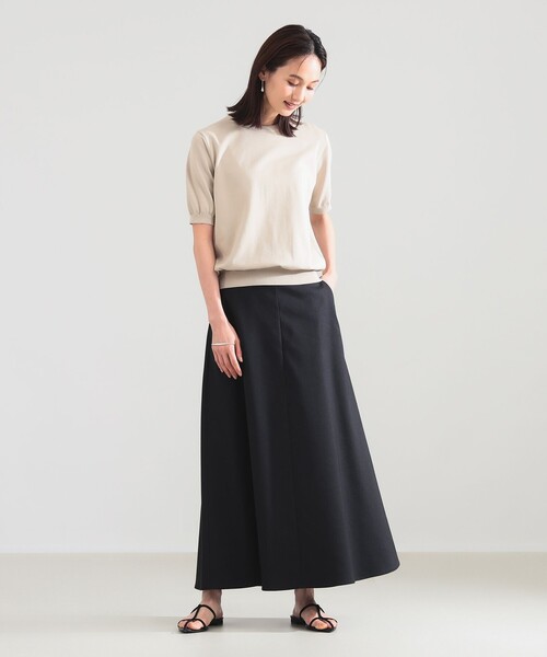 Demi-Luxe BEAMS（デミルクス ビームス）の「ナチュラル オックス フレア スカート（スカート・レディース・ブラック/ベージュ・36/38）」の4枚目の写真
