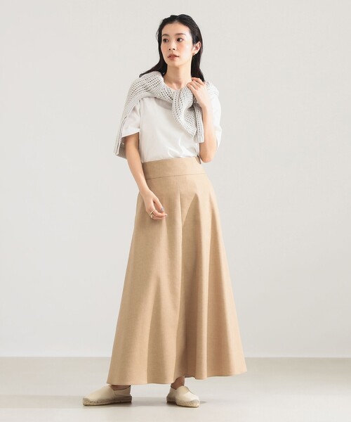 Demi-Luxe BEAMS（デミルクス ビームス）の「ナチュラル オックス フレア スカート（スカート・レディース・ブラック/ベージュ・36/38）」の8枚目の写真