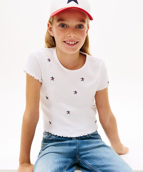 TOMMY HILFIGER(トミーヒルフィガー)の「GIRLS リブスタートップ(タンクトップ・キッズ・ホワイト・150cm/160cm/130cm/140cm)」の6枚目の写真