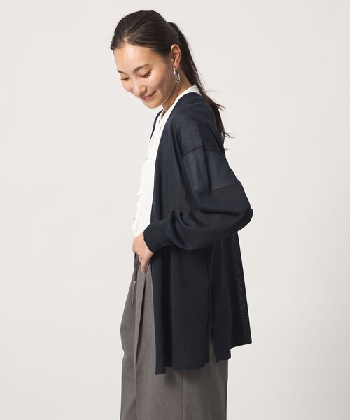 A DAY IN THE LIFE UNITED ARROWS(アデイインザライフユナイテッドアローズ)の「ハイツイスト ノーボタン ミドルカーディガン ‐ウォッシャブル‐ <A DAY IN THE LIFE>(カーディガン/ボレロ・レディース・ライトグレー/ナチュラル/ライトピンク/ケリーグリーン/ネイビー・FREE)」の12枚目の写真