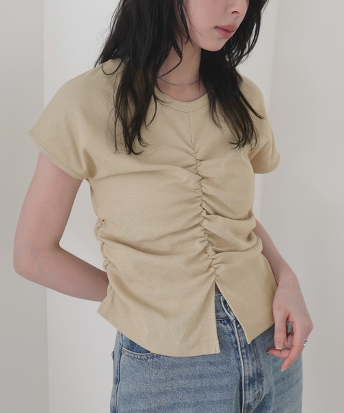LIAN(リアン)の「テレコシャーリングT(Tシャツ/カットソー・レディース・ブラック/ベージュ/オフホワイト・FREE)」の10枚目の写真
