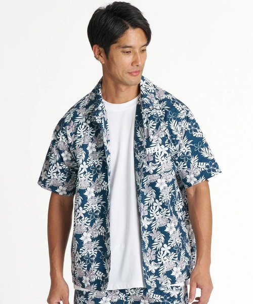 REEF（リーフ）の「REEF/リーフ 半袖 シャツ UVカット 抗菌防臭 ストレッチ 塩素対応 水陸両用 セットアップ対応 ELY262601T（シャツ/ブラウス・メンズ・ブルー/ネイビー・L/M）」の3枚目の写真
