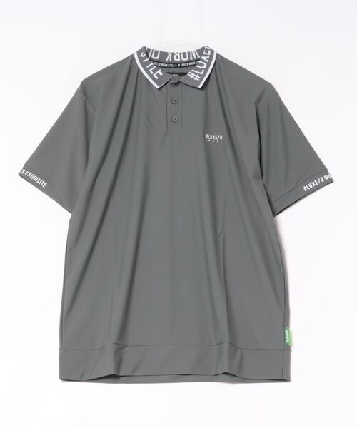 LUXE/R GOLF(ラグジュ ゴルフ)の「(RM)【LUXE/R GOLF】ストレッチ スムース ロゴ ポロシャツ(ポロシャツ・メンズ・ネイビー/チャコールグレー/ブラック/ホワイト・X-LARGE/LARGE/MEDIUM)」の1枚目の写真