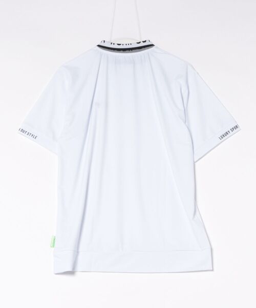 LUXE/R GOLF(ラグジュ ゴルフ)の「(RM)【LUXE/R GOLF】ストレッチ スムース ロゴ ポロシャツ(ポロシャツ・メンズ・ネイビー/チャコールグレー/ブラック/ホワイト・X-LARGE/LARGE/MEDIUM)」の5枚目の写真