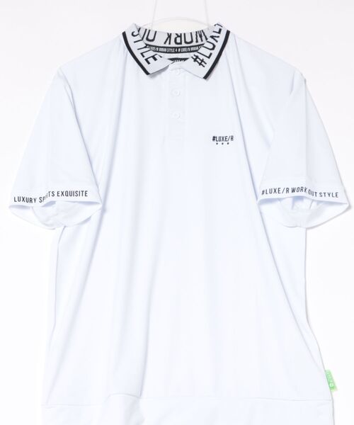 LUXE/R GOLF(ラグジュ ゴルフ)の「(RM)【LUXE/R GOLF】ストレッチ スムース ロゴ ポロシャツ(ポロシャツ・メンズ・ネイビー/チャコールグレー/ブラック/ホワイト・X-LARGE/LARGE/MEDIUM)」の6枚目の写真