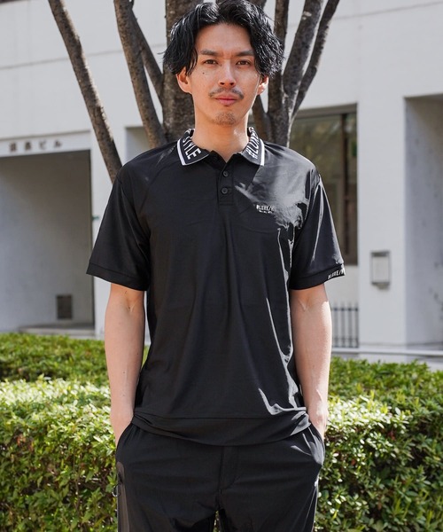 LUXE/R GOLF(ラグジュ ゴルフ)の「(RM)【LUXE/R GOLF】ストレッチ スムース ロゴ ポロシャツ(ポロシャツ・メンズ・ネイビー/チャコールグレー/ブラック/ホワイト・X-LARGE/LARGE/MEDIUM)」の3枚目の写真
