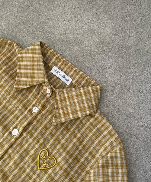Teem Store(チームストア)の「刺繍ロゴチェック柄サイドギャザー半袖シャツ(シャツ/ブラウス・レディース・イエロー/ブルー・M/S)」の22枚目の写真