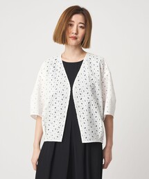 conte（コンテ）の「＜conte＞エンブロイダリー  レース ジャケット（ノーカラージャケット）」