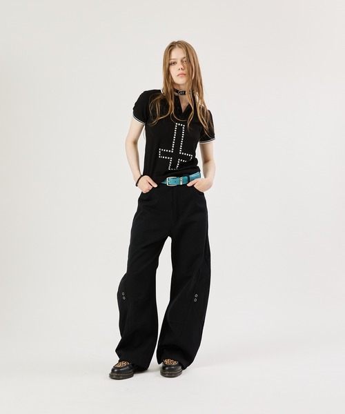 FTW(エフティダブリュー)の「CROSS STUDS POLO SHIRTS(ポロシャツ・レディース・ホワイト/レッド/ブラック・SMALL/MEDIUM/LARGE)」の17枚目の写真