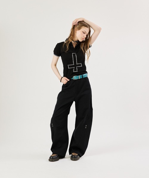 FTW(エフティダブリュー)の「CROSS STUDS POLO SHIRTS(ポロシャツ・レディース・ホワイト/レッド/ブラック・SMALL/MEDIUM/LARGE)」の16枚目の写真