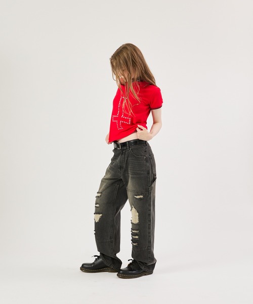 FTW(エフティダブリュー)の「CROSS STUDS POLO SHIRTS(ポロシャツ・レディース・ホワイト/レッド/ブラック・SMALL/MEDIUM/LARGE)」の5枚目の写真