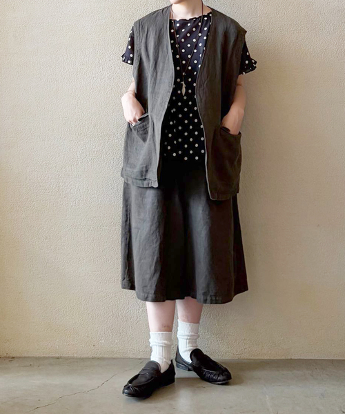 JOURNAL STANDARD LUXE（ジャーナルスタンダード　ラックス）の「リネンヘリンボン ハーフパンツ（その他パンツ・レディース・グレー/ブラウン・FREE）」の8枚目の写真