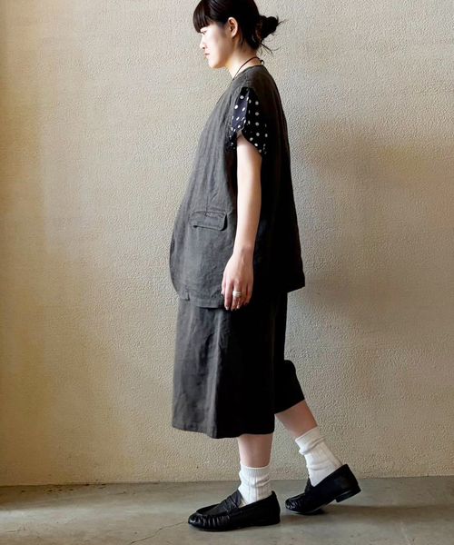 JOURNAL STANDARD LUXE（ジャーナルスタンダード　ラックス）の「リネンヘリンボン ハーフパンツ（その他パンツ・レディース・グレー/ブラウン・FREE）」の9枚目の写真