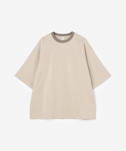 ORCIVAL（オーシバル）の「ORCIVAL | マーセライズ ワイドクルーネック 半袖 プルオーバー MEN（Tシャツ/カットソー・メンズ・ベージュ/ブラック系その他/ブラック系その他2/ブラック・4/5）」の4枚目の写真