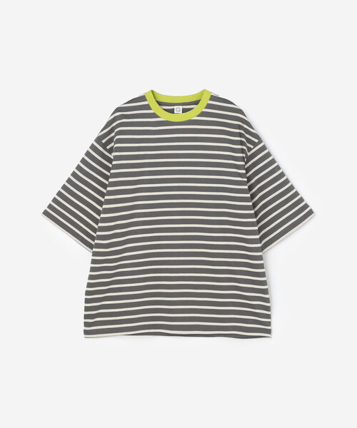 ORCIVAL（オーシバル）の「ORCIVAL | マーセライズ ワイドクルーネック 半袖 プルオーバー MEN（Tシャツ/カットソー・メンズ・ベージュ/ブラック系その他/ブラック系その他2/ブラック・4/5）」の12枚目の写真