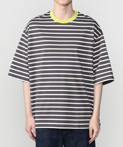 ORCIVAL（オーシバル）の「ORCIVAL | マーセライズ ワイドクルーネック 半袖 プルオーバー MEN（Tシャツ/カットソー・メンズ・ベージュ/ブラック系その他/ブラック系その他2/ブラック・4/5）」の5枚目の写真